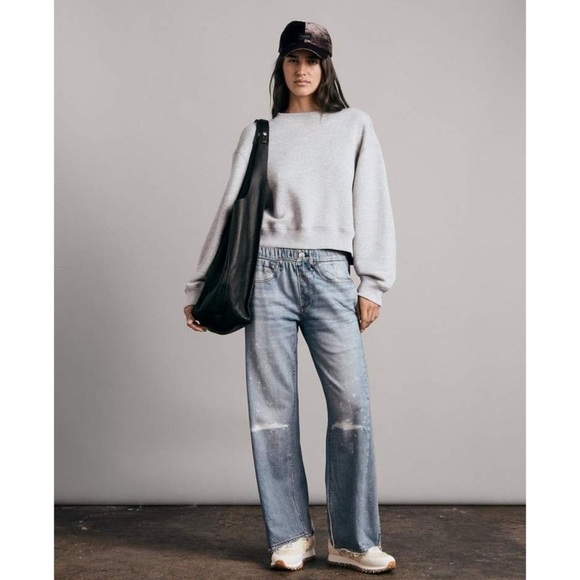 Rag & Bone Miramar Wide Leg Pants Sweatpant Jeans in Albee Blue XS - Picture 10 of 12